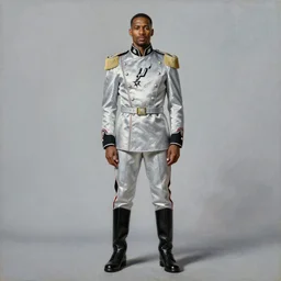 full body portrait of the dictator of the san antonio spurs, 1 8 8 9, in full silver and black military garb, oil on canvas by william sidney mount, trending on artstation