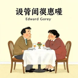 awkward or cute date night, illustrated by edward gorey