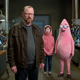 walter white and jessie pinkman in gus frings underground laboratory