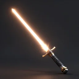Blender 3d viewport. A concept for a glowing beam saber. Impressive lighting. Trending on artstation.