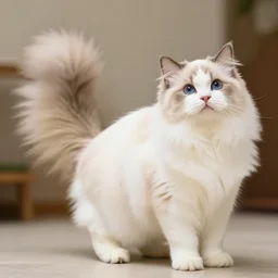 cute fluffy cat with huge fluffy tail