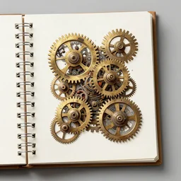 extremely detailed illustration wimmelbilder high tech steampunk clockwork gears eerie stylized digital notebook doodles drawings musings art deco with art deco filigree!! scrollwork 8 k render