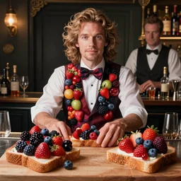 mixed berries shaped like matt berry, matt berry, toast of london, jackie daytona human bartender