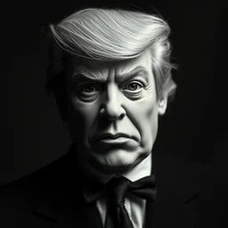 donald trump is a creepy ventriloquist dummy in the style of roger ballen, 4 k, bw, portrait