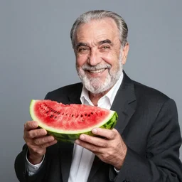 recep tayyip smiling holding watermelon for a 1 9 9 0 s sitcom tv show, studio photograph, portrait c 1 2. 0