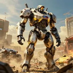 a mech in the style of fallout in the style of mad max in the style of metro : 2 0 3 3 hyper detailed photorealistic hd 8 k post - processing high resolution