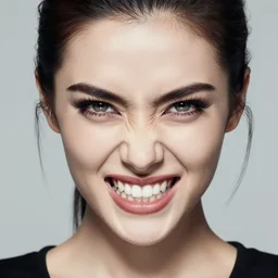 stunning beauty, sharp eyes, vicious grin