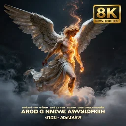 angel carries a burning man in the clouds, fantasy art, award winning, dark fantasy, fantasy magic, intricate, elegant, sharp focus, cinematic lighting, highly detailed, digital painting, concept art, art by wlop and artgerm and greg rutkowski, masterpiece, trending on artstation, 8 k