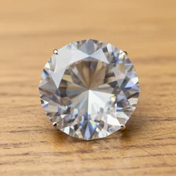 dslr closeup photo still of a massive faceted cut diamond on an oak table, 8 k, 8 5 mm f 1. 4