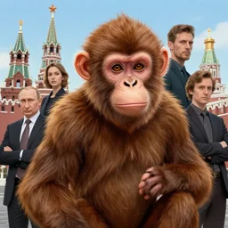 vladimir putin as a monkey in kremlin, epic, fantasy, hd shot, digital portrait, beautiful, artstation, comic style, by artgerm, guy denning, jakub rozalski, magali villeneuve and charlie bowater