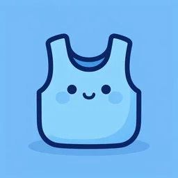 a cute chubby tank icon stylized digital illustration minimalistic, blue scheme, fanart arstation