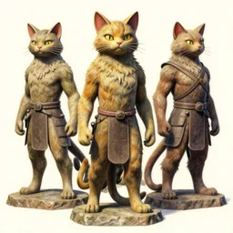A beautiful illustration of anthropomorphic Feline warriors statues by Robert McCall and Ralph McQuarrie | sparth:.1 | Graphic Novel, Visual Novel, Colored Pencil, Comic Book:.2 | unreal engine:.5 | establishing shot