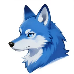 art of an anthropomorphic furry style Blue wolf fursona, profile picture, Falvie, trending on artstation