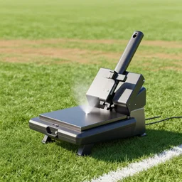 a heat press on a baseball field, octane render, hyperrealistic, photorealism