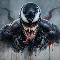 symmetry! portrait of venom, drip painting