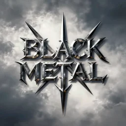 black metal band logo, unreadable text, metal font, horizontal