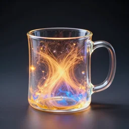 award-winning photo of pure energy material created in the form of a mug