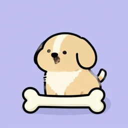 a cartoon illustration of a dog's bone