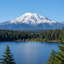 Spirit Lake Washington with Mt. St. Helens in the background, panoramic view