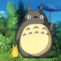 nicholas cage as totoro, illustrated by studio ghibli