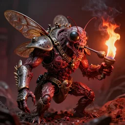 airbrush macro insect god - like viscera, rotting jewelry, armored sewer, rage, syd mead, chris foss, enric torres, alberto bontempi, feng zu hyper realism, narrative light, red ember colors, epic, hyper detailed, awe inspiring, award winning horror, torch lighting, hyper realism, cinematical