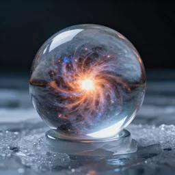 Blowing Supernova in glass sphere on ice