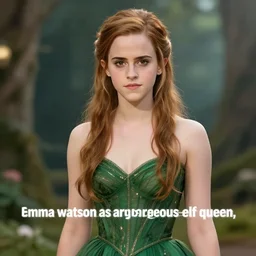 “ emma watson as a gorgeous elf queen, digital art ”