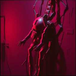 android falling apart, 8 0 s horror, sci - fi, rob sheridan, grunge, texture, film grain, vibrant neon lights
