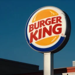 a photo of a burger king sign from far away, digital photography