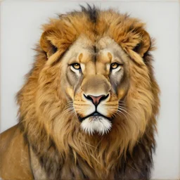 intricate lion by pablo picasso, oil on canvas, hdr, high detail, photo realistic, hyperrealism, matte finish, high contrast, 3 d depth, centered, masterpiece, vivid and vibrant colors, enhanced light effect, enhanced eye detail, artstationhd