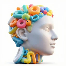a giant abstract sculpture made out of inflatable pool toys in a human head shape, on the surface of the ocean, in the style of chad knight, funny sculpture, long shot, hyper detailed, hyper realistic, ray tracing, 8 k resolution, sharp focus, realistic water, award winning sculpture