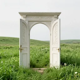 Meadow. Ornate doorway with a portal to another dimension. Mixed media, Digital Art and AF-S NIKKOR 10-200mm F2.8G ED.
