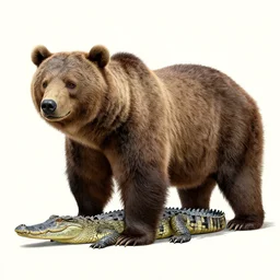 portrait of a crocodile bear, hybrid chimera mix between bear and crocodile, concept art, smooth, fine lines, natural geographic wildlife, biology book illustration by greg rutkowski, greg hildebrandt, tim hildebrandt