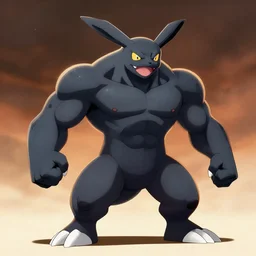muscular black pokemon