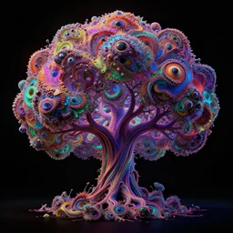 3d fractal wallpaper by zdzisław beksiński, colorful, magic tree!!!!!!!!!!!!!!!!!!!!!!!!!!!!!!!!!!!!!!, dmt, tripy, psychedelic!!!!!!!!!!!!!!!!!!!!!!!!!!!!!, mandelbulb 3d, digital art, high details, depth of field, hard lighting, trending on artstation, deviantart, octane render, HD, 8k, low light, black background