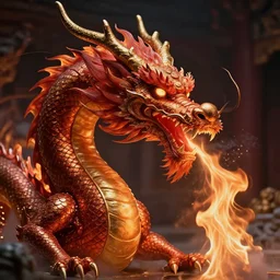 “fire breathing dragon, Hyperrealism style”