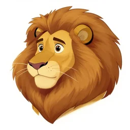 beautiful detailed character design of a cartoon lion profile picture. deviantart adoptable, style of maple story and zootopia, portrait studio lighting by jessica rossier and brian froud in the style of disney, artstation deviantart alphonse mucha
