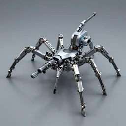 a mechanical spider robot with guns