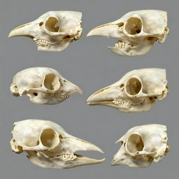 style sheets, bird heads made of bone structure, detailed, with diapsid with a pre - lachrymal fossa, a single occipital condyl, macro photograph by wikipedia and naturalist museum