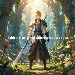 continue to work with the faith that unearned suffering is redemptive. ultrafine highly detailed hyper colorful illustration, sharp focus, final fantasy, unreal engine highly rendered, global illumination, radiant light, intricate and detailed environment