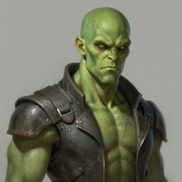 character concept portrait, post-apocalyptic green-skinned human male, style digital painting, concept art, smooth, sharp focus, illustration, from Metal Gear, by Ruan Jia and Mandy Jurgens and William-Adolphe Bouguereau, Artgerm