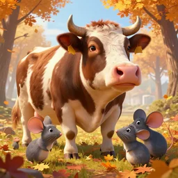 epic professional digital art of (((((🐄))))) !!!!!🐭!!!!! !!!!!🍁!!!!!, best on artstation, cgsociety, wlop, cosmic, epic, stunning, gorgeous, much detail, much wow, masterpiece