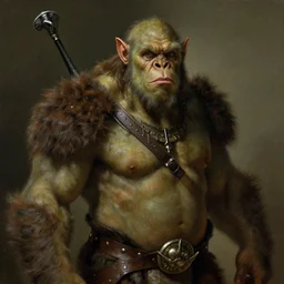 an orc, portrait, by thomas cole and wayne barlowe,