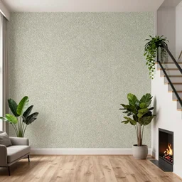 colour 3 5 mm, big open floor, architectural digest, wide shot, fine art wall paper, indoor plants, stairway, fire place