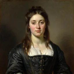 frontal portrait of a beautiful young neanderthal woman in french clothing by william bouguereau, oil on canvas, 1 8 9 0, national portrait gallery