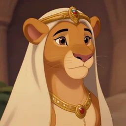 beautiful portrait of a female anthropomorphic lioness fursona arabian princess. character design by disney, detailed, soft lighting, rendered in octane