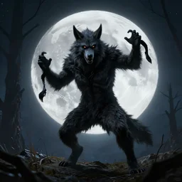 werwolf transforming under the moon, 4k, digital art