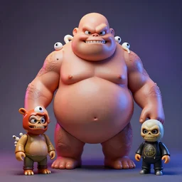 hyperrealistic rendering, fat cronenberg flesh monster smooth kaiju piranha by art of skinner and richard corben and jeff easley, skull, white worms, eyeballs, eyeballs, product photography, action figure, sofubi, studio lighting, colored gels