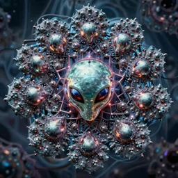 alien city inspired by the Mandelbrot fractal, highly detailed 4K digital art