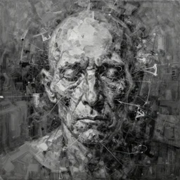 a extremely detailed abstract painting showing dementia, extremely detailed, contemporary art, oil paint, insane detail, dynamic, monochromatic